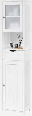 Produktbild von Badezimmerschrank Hochschrank Badschrank mit Schublade & 2 Türen und verstellbarem Einlegeboden Aufbewahrungsschrank Küchenschrank für Badezimmer/Wohnzimmer/Küche, 40 * 30 * 170 cm
