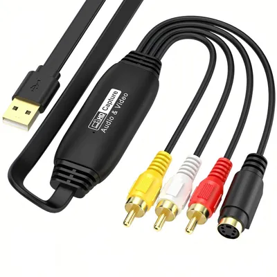 Produktbild von VHS auf USB Video Grabber, VHS Digitalisieren Gerät Konverter Audio Video Capture Card,VHS Mini DV Hi8 DVD VCR zu Digital-Konverter