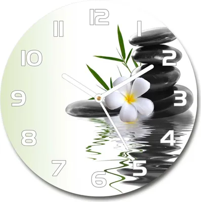 Produktbild von Wanduhr aus Glas 30fi Glasbild Glasuhr Gehärtetes Glas - weisse-zeiger - Orchid and stones