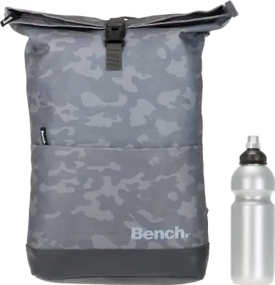 Produktbild von Kurierrucksack Jungen Herren Freizeitrucksack Bench Roll-Top Classic Rucksack Laptoprucksack 64180 5900 Camouflage Grau Camo + Trinkflasche Bagboom®