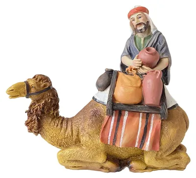 Immagine prodotto di FADEDA Cammello con pastore / altezza:10 cm / dipinto a mano / figure dettagliate del presepe - Accessori per culla per la decorazione della tavola di Natale