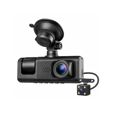 Produktbild von 3-Kanal Dashcam Auto Full HD 1080p mit Rückfahrkamera, Innenraumkamera, Parküberwachung, Bewegungserkennung, Loop-Aufnahme, Display