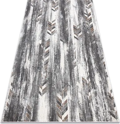 Produktbild von Modern NOBLE Teppich 9732 47 Fischgrätenmuster vintage - Strukturell zwei Ebenen aus Vlies grau / beige Grau 120x170 cm