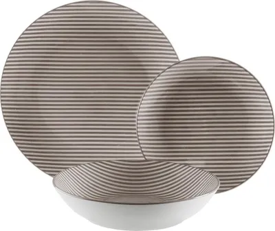 Image de Vaisselle Versa Gris Porcelaine 18 pièces