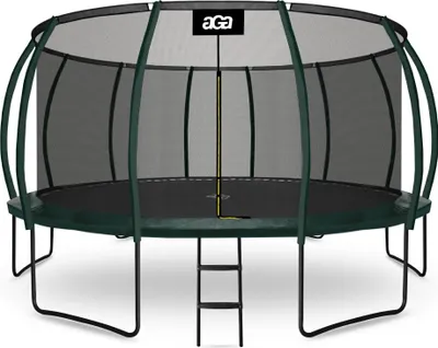 Produktbild von Aga SPORT EXCLUSIVE Trampolin, Kindertrampolin, Gartentrampolin mit Sicherheitsnetz 500 cm Dunkelgrün + Sicherheitsnetz + Leiter