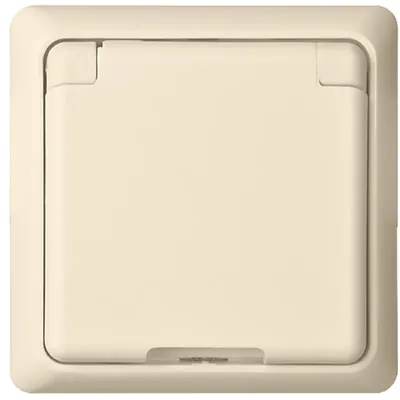 Produktbild von Elso Steckdose mit Klappdeckel 16A RENOVIERUNG komplett Steckklemme perlweiß 245030