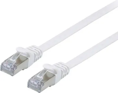 Produktbild von Equip Cat.6A U/FTP Flat Patchkabel, 1m, Weiß, 1 m, Cat6a, U/FTP (STP), RJ-45, RJ-45, Weiß