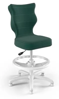 Zdjęcie produktu dla Krzesło Do Rości, Ergonomiczne Krzesło Do Biurka, Dla Osób O Wzroście 133-159 Cm, Kolor: Biały Welur (Model: Petit 05), Z Podniesioną Podnóżkiem