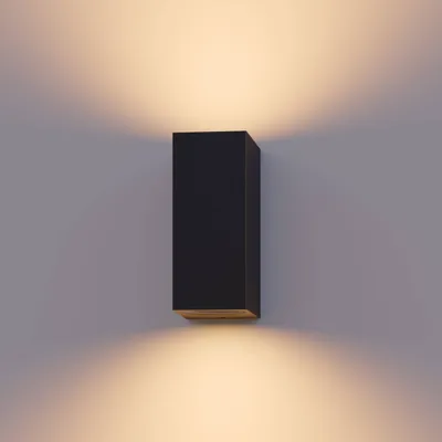 Produktbild von Calex Bergamo Wandleuchte, für Außen & Innen, 2x GU10 Fassung, Rechteck, Up & Downlight, wasserdicht, ohne Leuchtmittel, Schwarz