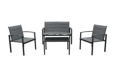 Produktbild von Lounge Set 4tlg. Indoor Outdoor Gartenlounge Sitzgruppe Sitzbank Gartentisch
