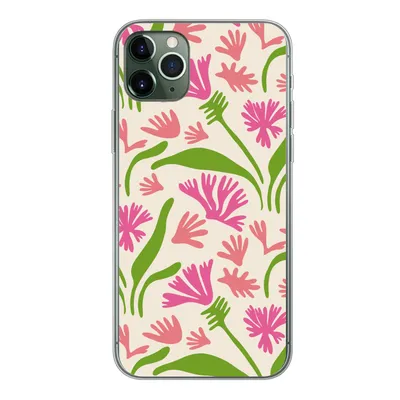 Produktbild von MuchoWow® Handyhülle Schutzhülle Hülle für iPhone 11 Pro Max Blume - Muster - Blatt Silikon Softcase Handy Hülle - Schutz