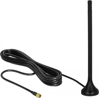Zdjęcie produktu dla DeLOCK 12588, 5 dBi, 0.698 - 0.96; 1.71 - 2.17; 2.5 - 2.7 GHz, 50 Ω, Antena dookólna, SMA, Męska
