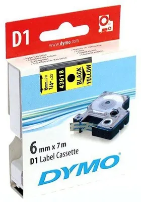 Produktbild von Dymo - Etikett Dymo Label Manager D1 Polyester 6mm Gelb | 1 Stück | 5 Stücke