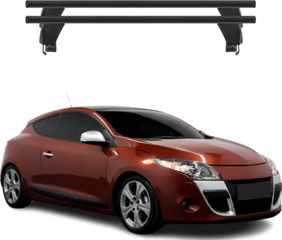 Image de Barres de toit Transversales pour Renault Megane III CoupŽ 2009-2012 Noir 2x