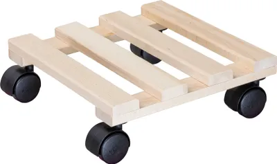 Produktbild von WAGNER Pflanzenroller PALETTI 25 x 25 x 8 cm, für den Innenbereich, Buchenholz, natur, Tragkraft 100 kg, EU Ware - 20043901