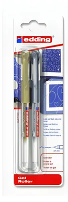 Produktbild von Edding 2185, Stick Pen, Gold, Silber, Transparent, Gold, Silber, 0,7 mm, Beidhändig, Tinte auf Wasserbasis