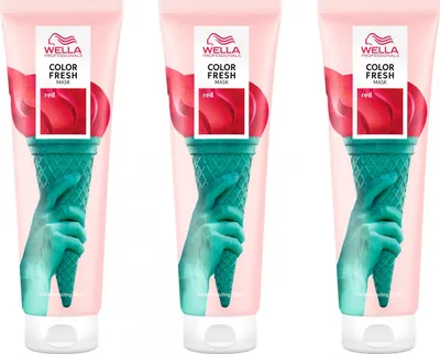 Produktbild von Wella Color Fresh Mask 3 x 150 ml Tönungsmaske Farbmaske Red Set