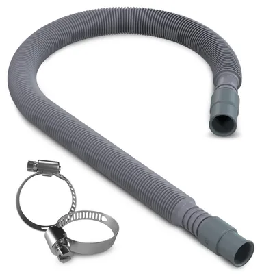 Produktbild von Ausziehbarer Ablaufschlauch 65-200cm + 2x Schlauchschelle für Waschmaschine