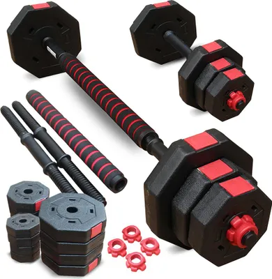 Produktbild von Einheitsgröße STR-120|SPORTINATOR "Curls" 2-in-1 Kurz + Langhantel 20 kg Set