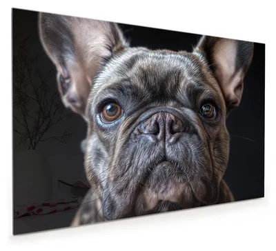 Produktbild von Küchenrückwand Spritzschutz Glas mit Motiv Bulldoggenportrait 40 x 40 cm