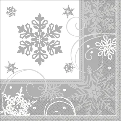 Produktbild von Servietten Schneeflocken Sparkling 33x33cm/16Stk.