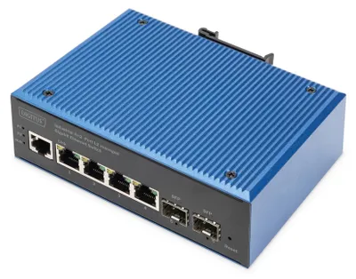 Produktbild von Digitus Industrieller 4+2 -Port L2 managed Gigabit Ethernet Switch, Managed, L2, Gigabit Ethernet (10/100/1000), Vollduplex