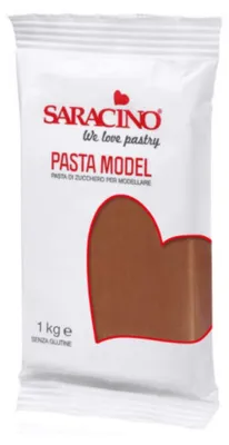 Zdjęcie produktu dla Brązowa masa cukrowa do modelowania Brown Model Paste 1kg - Saracino