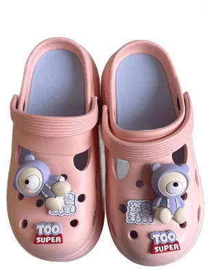 Produktbild von Xani Damen Plateau Clogs EVA Bären-Charms Hausschuhe Gartenschuhe - Rosa, Gr. 37
