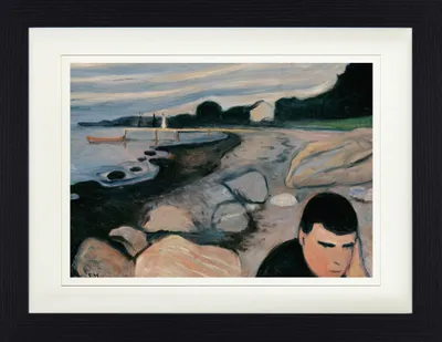 Produktbild von Edvard Munch Gerahmtes Bild Mit Edlem Passepartout | Wand-Bilder | Im Bilderrahmen - Melancholie, 1892 (30 x 40 cm)