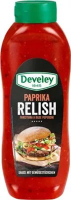 Verpackungsbild Develey Paprika Relish Sauce mit feinen Gemüsestückchen 875ml