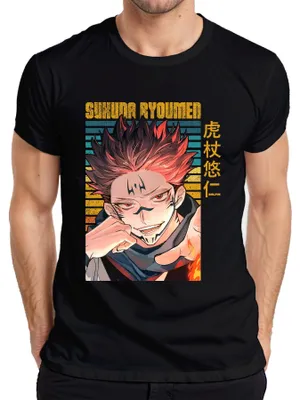 Zdjęcie produktu dla Koszulka męska Sukuna Ryoumen Jujutsu Kaisen Demon Red Gloomy Fan Gift, czarny, XL