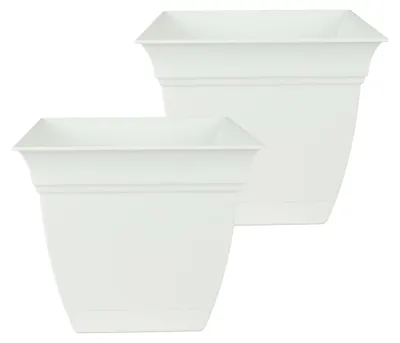 Imagen del producto de Macetas cuadradas, de 30,5 cm, color blanco, para flores y hierbas