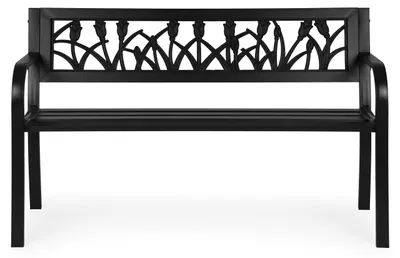 Obrázek produktu pro MultiGarden WYI-XG279 Zahradní lavice s dekorativním opěradlem 120 x 50 cm, černá
