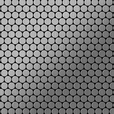 Produktbild von Mosaik Fliese massiv Metall Edelstahl marine gebürstet grau 1,6mm Penny-S-S-MB