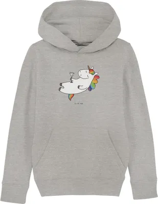 Produktbild von Mr. & Mrs. Panda Kinderpullover Einhorn Cocktail 9-11 Jahre (134/146) - Heather Grey - Geschenk, Sweatshirt, Hoodie, Geburtstag, Spruch, Pullover, Unicorn, Einhörner
