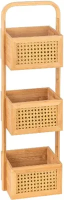 Produktbild von Wenko Bad Regal mit 3 BambuskörbenBambus Natur ca. 23 x 18,5 x 73 cm