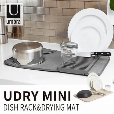 Immagine prodotto di UDry Mini stuoia di asciugatura al carbone - Stuoia pieghevole per asciugare i piatti