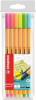 Produktbild von Fineliner - STABILO point 88 - 6er Pack - Neonfarben