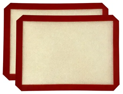 Zdjęcie produktu dla Silikonowe maty do pieczenia, wielokrotnego użytku, 2 sztuki, wymiary 16,5 x 11,6 cm