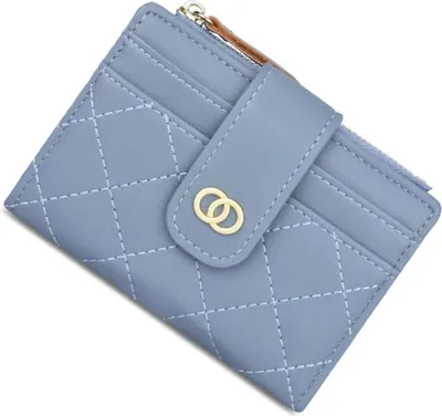 Immagine prodotto di Mini portafoglio da donna piccolo con 8 slot per carte di credito RFID blu