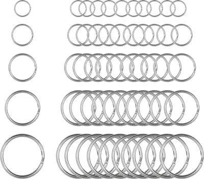Produktbild von 50 Stück Schlüsselring DIY Schlüsselanhänger Zubehör Runde Schlüsselringe für Schlüssel und HandwerkSchlüsselanhänger, Schmuckherstellung(12/15/20/25/30mm)