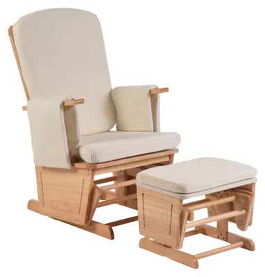 Produktbild von Kondela Schaukelstuhl mit Fußhocker Hamond - Eiche / creme