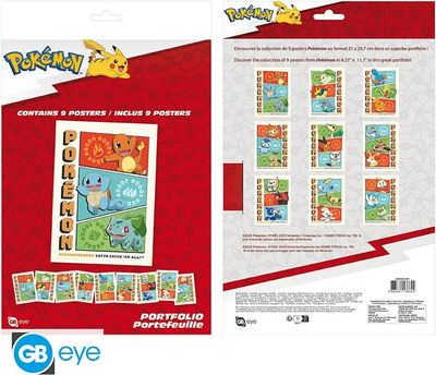 Pokemon Portfolio 9 Poster Starters (21 x 29,7cm)