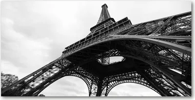 Produktbild von Tulup® Glas-Bild - 100x50 -Wandkunst - Wandbild hinter gehärtetem Sicherheitsglas  - Sehenswürdigkeiten & Architektur - Eiffelturm Paris - Schwarzweiß