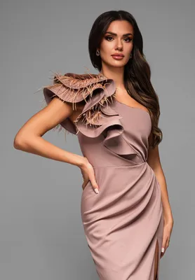 Produktbild von Ombre elegantes  Abendkleid mit Schlitz  cappuccino S