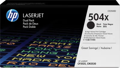 Produktbild von HP Toner CE 250 XD Doppelpack schwarz No. 504 X
