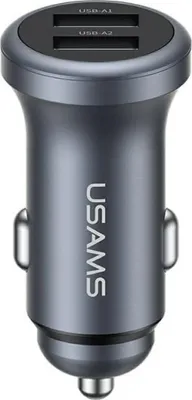 Image de Chargeur voiture USAMS CC320        Aluminium 2,4 A 2xUSB-A tarnish