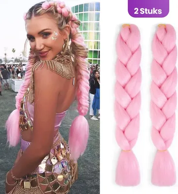 Produktbild von SassyGoods Zapletanie vlasov 2 kusy - Predlžovanie vlasov - Predlžovanie vlasov - Vrkoče Vlasy - Ružové