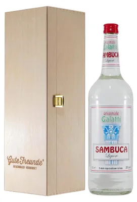 Produktbild von Galatti Sambuca Anislikör mit Geschenk-Holzkiste