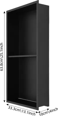 Produktbild von Wandeinbau-Duschnische - Badregal - 3 Ebenen - Metall - Bolzenmontage - 61 cm